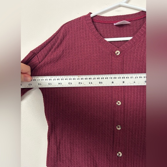 Jax & Lennon Deep Red 4/5 Button-up Cardigan - Picture 5 of 6